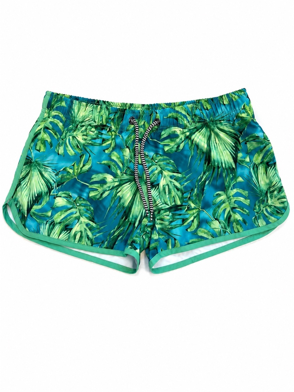 Franks Australia M green palm print swim shorts tropical pattern pockets active